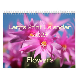 Mural Calendrier 2015 de gros caractères - fleurs
