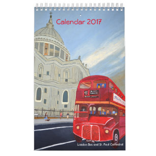 Mural Calendrier 2017 d'autobus de Londres