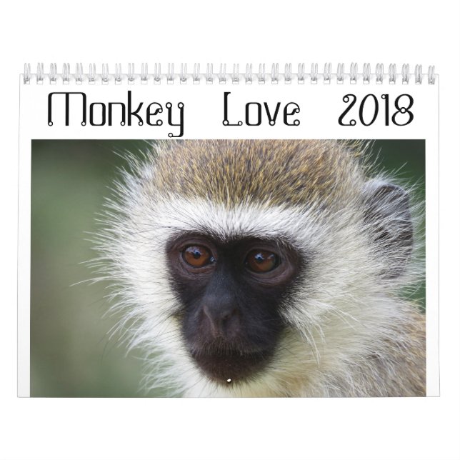 Mural Calendrier 2018 d'amour de singe (Protection)