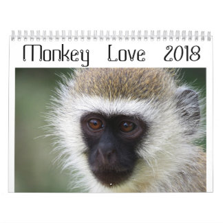 Mural Calendrier 2018 d'amour de singe
