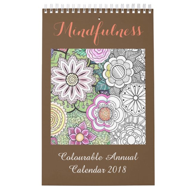 Mural Calendrier 2018 de coloration de Mindfulness (Protection)