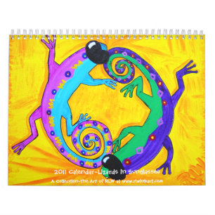 Mural Calendrier 2022~Lizards dans lunettes de soleil