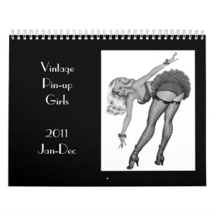 Mural Calendrier 4 Filles Pin-up Vintage 2011 Jan-Déc