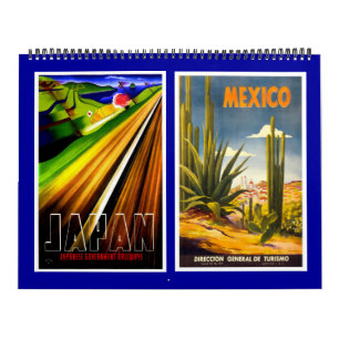 Mural Calendrier Affiches de voyage anciennes