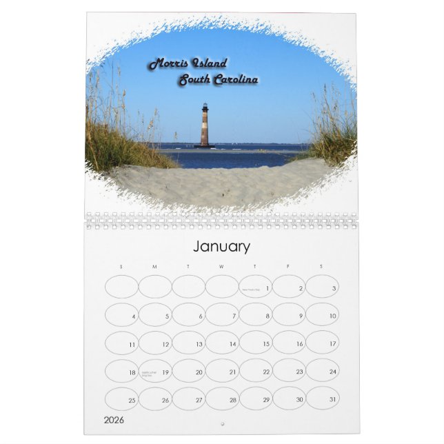 Mural Calendrier américain 2011 de phare (Jan 2026)