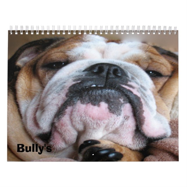 Mural calendrier anglais de bouledogue (Protection)