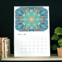 Calendrier annuel d'art abstrait numérique coloré 
