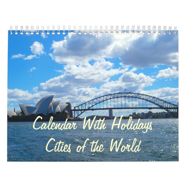 Mural Calendrier Avec Vacances - Villes du Monde (Protection)