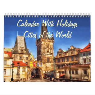 Mural Calendrier Avec Vacances - Villes du Monde