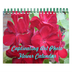 Mural Calendrier captivant des fleurs de photos d'art