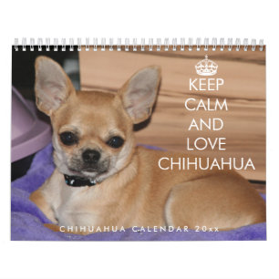 Mural Calendrier Chihuahua 2026 Gardez Le Calme Et L'Amo