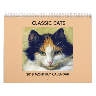 Mural Calendrier classique du chat 2018