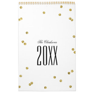 Mural Calendrier Confetti Parties scintillant Or