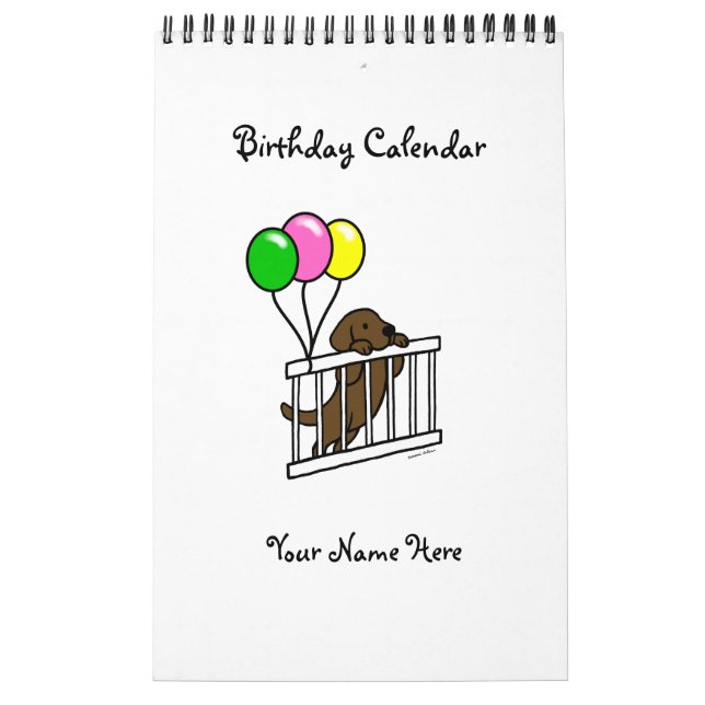 Mural Calendrier d'anniversaire de bande dessinée de (Protection)