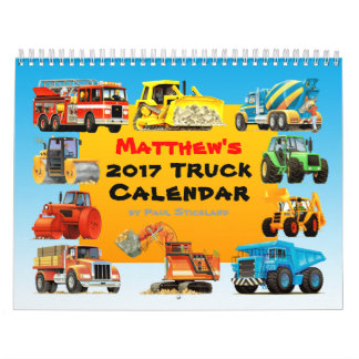 Mural Calendrier de camion de construction de 2017