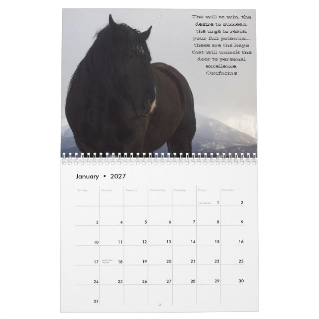 Mural Calendrier de chevaux de trait #6 (de motivation) (Jan 2027)