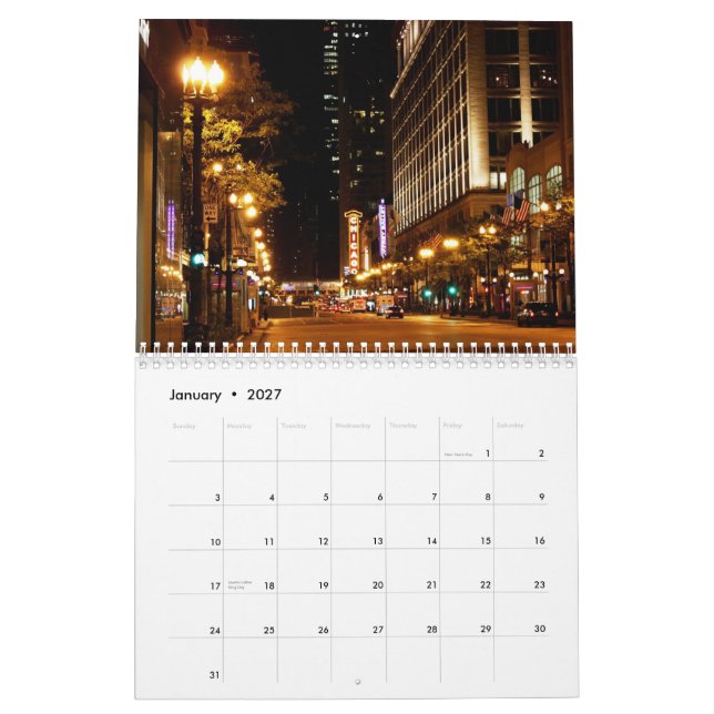Mural Calendrier de Chicago 2015 (Jan 2027)