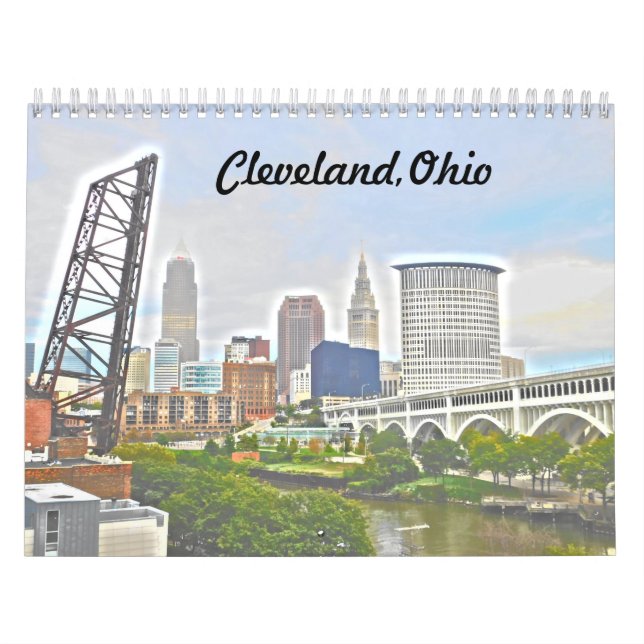 Mural Calendrier de Cleveland Ohio de points culminants (Protection)