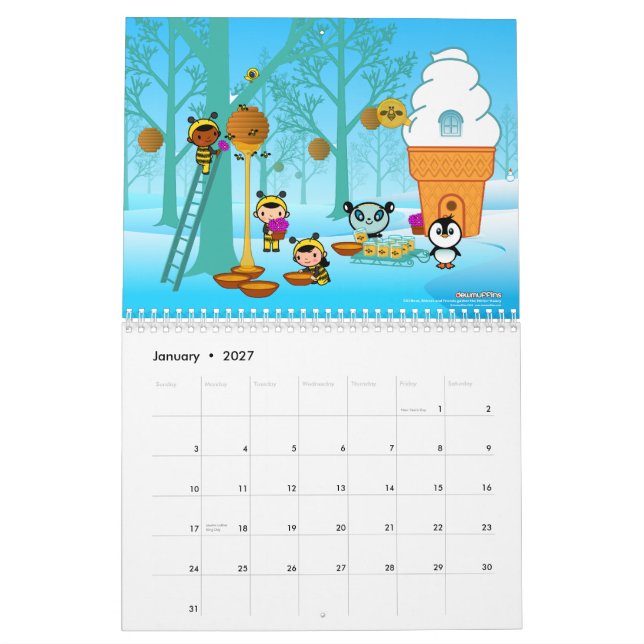 Mural Calendrier de Dewmuffins 2010 (Jan 2027)