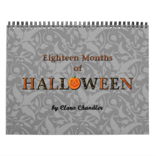 Mural calendrier de dix-huit mois de Halloween