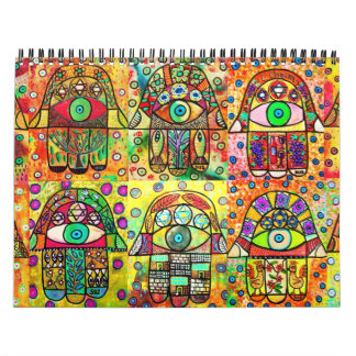 Mural Calendrier de douze mois de Judaica Hamsa