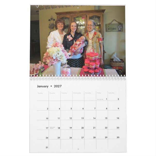 MURAL CALENDRIER DE FAMILLE DE 2015 BRADD (Jan 2027)