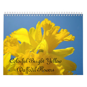 Mural Calendrier de fleurs de jonquilles jaunes vives co