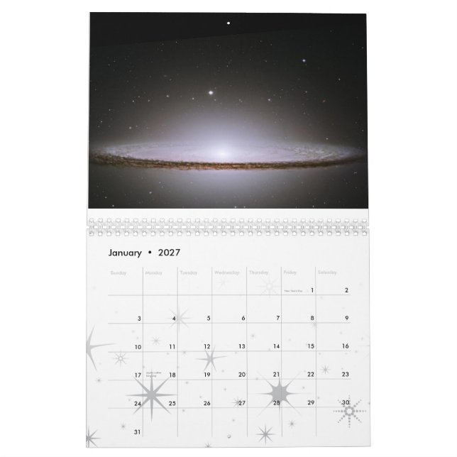 Mural Calendrier de galaxie (Jan 2027)