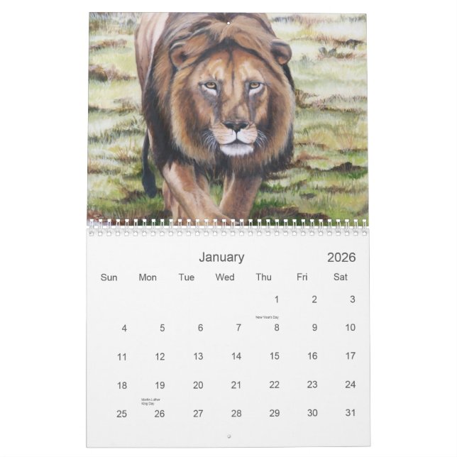 Mural Calendrier de grand chat (Jan 2026)