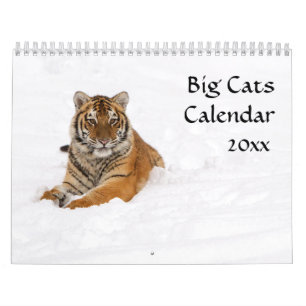 Mural Calendrier de grands chats