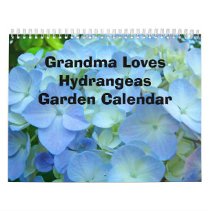 Mural Calendrier de jardin Mamie aime les hortensias