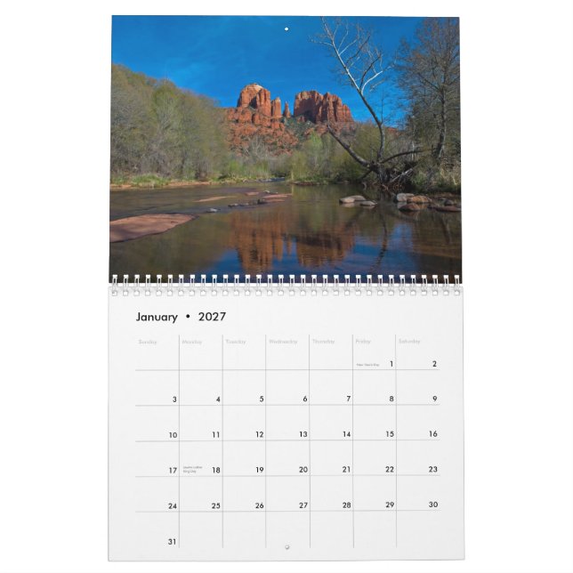 Mural Calendrier de la beauté 2014 de Sedona (Jan 2027)