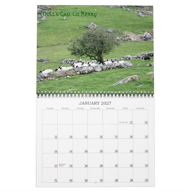 Mural Calendrier de l'Irlande 2012 (Jan 2027)