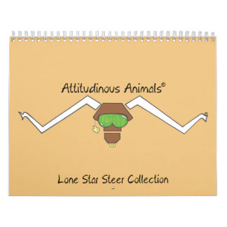 Mural Calendrier de Lone Star Steer Attitudinous Animals