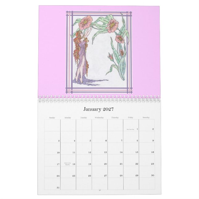 Mural Calendrier de maman et de papa (Jan 2027)