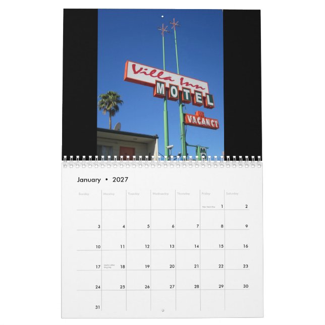 Mural Calendrier de motel (Jan 2027)