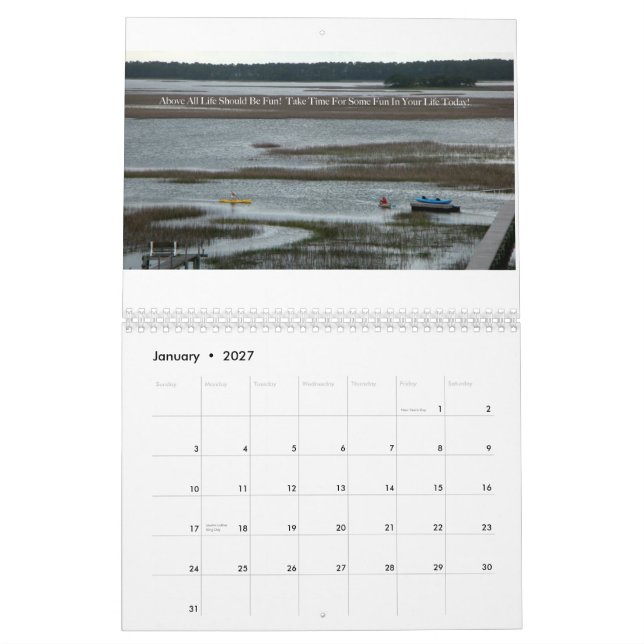 Mural Calendrier de plage de folie (Jan 2027)