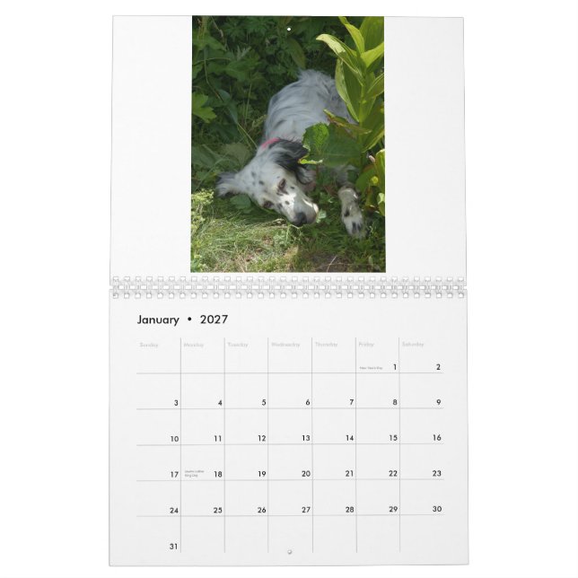 Mural calendrier de poseur anglais (Jan 2027)