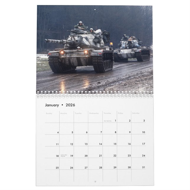Mural Calendrier de réservoir de Patton (Jan 2026)