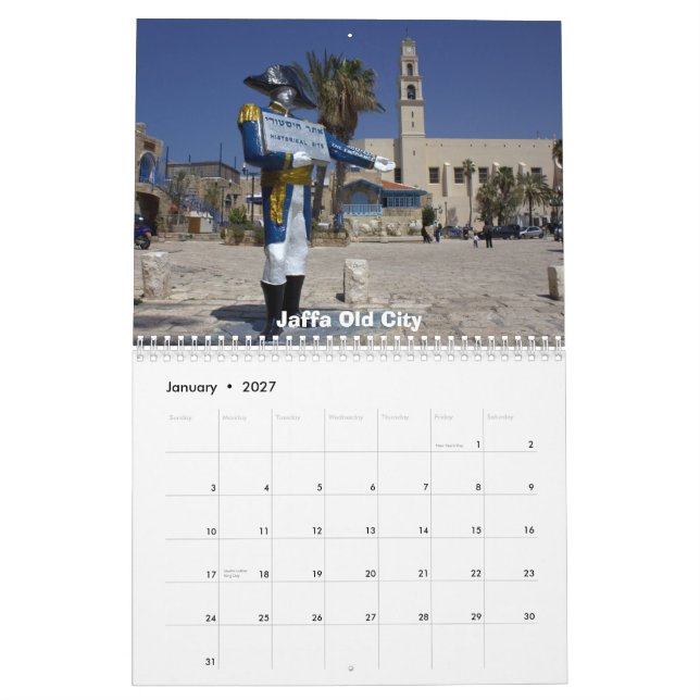 Mural Calendrier de Tel Aviv (Jan 2027)