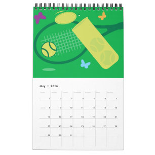 Mural Calendrier de tennis pour joueur, entraîneur et fa
