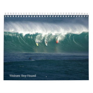 Mural Calendrier de vagues de baie de Waimea grand