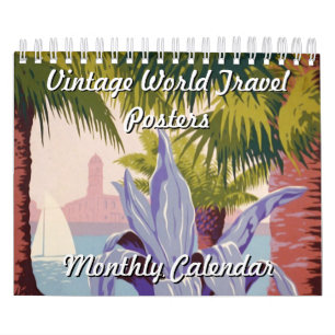 Mural Calendrier de voyage vintage à travers le monde