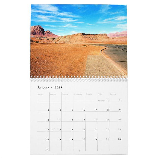 Mural Calendrier de vues de l'Arizona (Jan 2027)