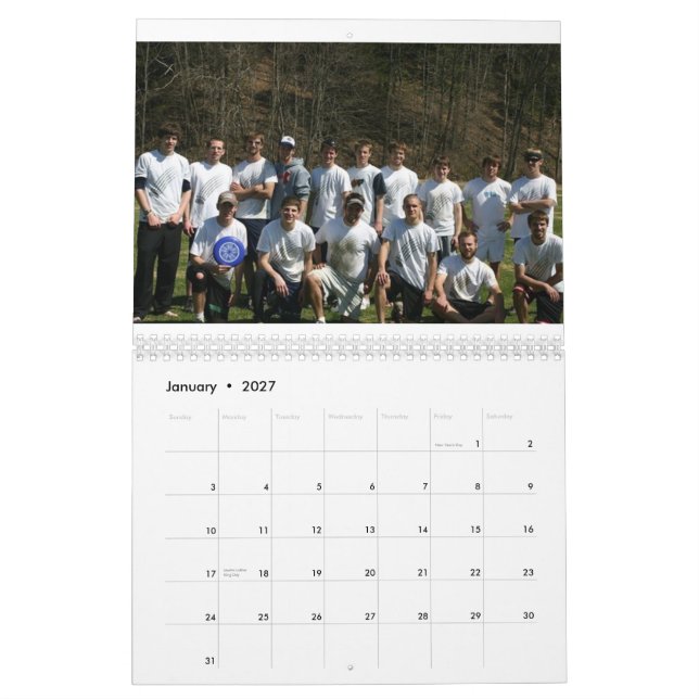 Mural Calendrier d'équipe du Maine (Jan 2027)