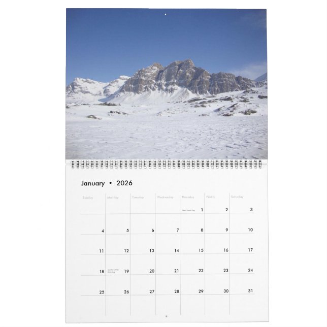 Mural Calendrier des Alpes suisses 2014 (Jan 2026)