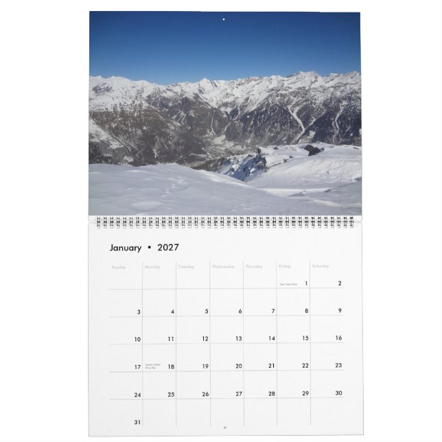 Mural Calendrier des Alpes suisses 2015 (Jan 2027)