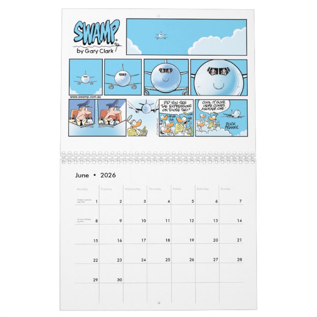 Mural Calendrier des bandes dessinées d'Humour de l'avia (Jun 2026)