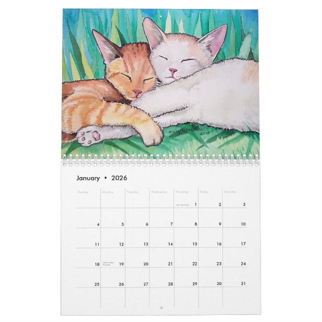 Mural Calendrier des chats 2013 par Molly Harrison (Jan 2026)