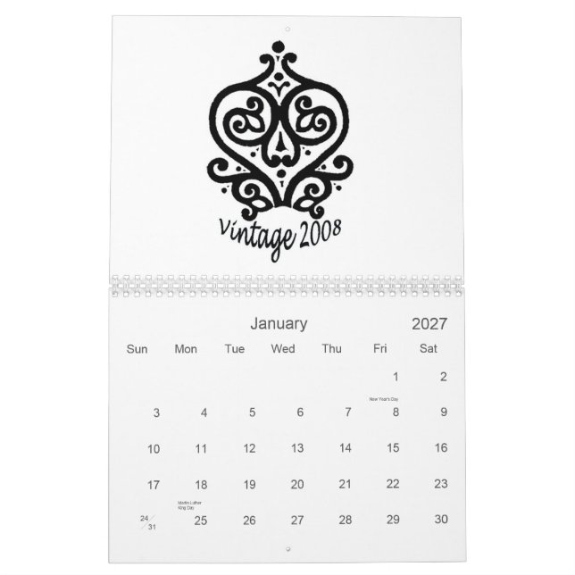 Mural Calendrier des conceptions 2008 (Jan 2027)